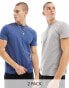 ASOS DESIGN 2 pack crew neck t-shirts in cream and beige