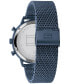 Фото #3 товара Men's Blue-Tone Stainless Steel Mesh Bracelet Watch 44mm