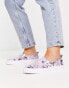 ASOS DESIGN Wide Fit Dotty slip on plimsolls in lilac celestial print