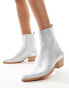 Фото #1 товара Free People bowers leather western ankle boots in silver