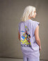 Фото #4 товара ASOS DESIGN Disney unisex oversized vest with Mickey Mouse & Friends prints in washed purple