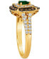 Costa Smeralda Emeralds (1/5 ct. t.w.) & Diamond (3/4 ct. t.w.) Teardrop Halo Ring in 14k Gold