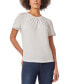 Фото #1 товара Women's Solid Drapey Lace-Trimmed Top