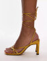 Фото #2 товара Topshop Faye strappy high heeled sandals in gold