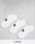 Ellesse 3 pack ankle socks in white