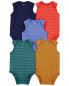 Baby 6-Pack Striped Tank Bodysuits 24M