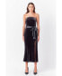 ფოტო #1 პროდუქტის Women's Strapless Velvet Midi Dress
