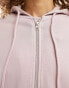 ASOS DESIGN ultimate zip through hoodie in dusky pink