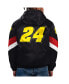 ფოტო #2 პროდუქტის Men's Black Jeff Gordon Home Team Satin Half-Zip Hoodie Jacket