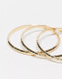 Фото #4 товара Accessorize textured bangle x3 multipack in gold