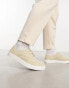 ASOS DESIGN lace up brogue shoes in beige faux suede