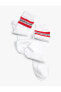 Фото #4 товара Slogan Baskılı Soket Çorap