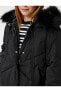 Пальто Koton Plush Hooded Zippered Coat