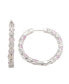 Фото #2 товара Pink Sapphire & Lab-Grown White Sapphire Martini Set Inside Out Hoop Earrings in Sterling Silver by Suzy Levian