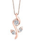 1/0 ct. t.w.Diamond Rose Pendant in 14k White, Yellow or Rose Gold