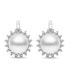 Stunning silver earrings with pearls and zircons EA418W