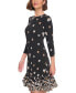 ფოტო #6 პროდუქტის Women's 3/4-Sleeve Flounce-Hem Dress