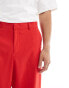 ASOS DESIGN smart loose fit trousers in red