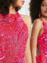 Фото #3 товара Вечернее платье ASOS EDITION – Neckholder-Midikleid с жемчугом и бахромой в розовом цвете