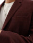 Фото #9 товара ASOS DESIGN slim fit wool mix suit jacket in burgundy twill