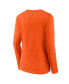 Фото #3 товара Women's Orange Clemson Tigers Evergreen Campus Long Sleeve V-Neck T-shirt