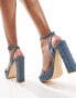 Фото #3 товара Truffle Collection platform heel sandals in denim