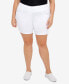 Plus Size Essentials Solid Color Tech Stretch Shorts with Elastic Waistband