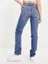 Weekday Smooth high waist slim straight leg jeans in winter blue