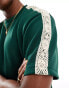 Фото #2 товара ASOS DESIGN relaxed boxy heavyweight t-shirt with shoulder taping in dark green