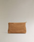 Medium split suede toiletry bag