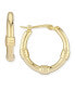 Фото #1 товара Bamboo Hoop Earrings Set in 14k Gold