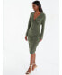 Фото #3 товара Women's Green Knot Front Bodycon Dress