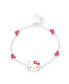 Sanrio Officially Licensed Authentic Silver Plated Bracelet with Stationed Crystals - 6.5 + 1"