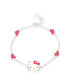 ფოტო #1 პროდუქტის Sanrio Officially Licensed Authentic Silver Plated Bracelet with Stationed Crystals - 6.5 + 1"