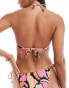 Фото #2 товара ASOS DESIGN Maya mix and match tie front triangle bikini top in abstract pastel