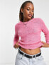 Фото #1 товара Only pointelle lightweight jumper in bright pink