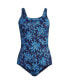 ფოტო #2 პროდუქტის Women's Long Scoop Neck Soft Cup Tugless Sporty One Piece Swimsuit Print