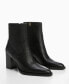 ფოტო #2 პროდუქტის Women's Leather Ankle Boots Block Heels