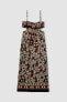 Фото #8 товара Платье defacto Lug Von Siga x DeFacto Bodycon Desenli Askılı Poplin Midi Elbise C1297AX24SM