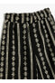 Lastikli Bel Geniş Paça Siyah Kız Çocuk Pantolon 3SKG40034AW