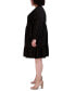 Фото #3 товара Plus Size Printed Faux-Wrap Long-Sleeve Dress