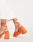 Фото #3 товара MIM Net heeled strappy sandal in peach