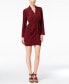 Alfani Women's New V Neck Long Sleeve Utility Dress Red 2