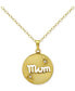 Cubic Zirconia Mom Heart Disc Pendant Necklace in 18k Gold-Plated Sterling Silver, 16" + 2" extender, Created for Macy's