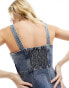 Tommy Jeans – Jeanskleid in mittlerer Waschung mit Bustier-Detail