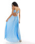 Forever New cut out tie back plisse maxi dress in baby blue