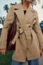 DOUBLE-BREASTED TRENCH COAT WITH BELT