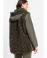 ფოტო #3 პროდუქტის Women's Mixed Media Coat with Removable Hood