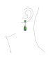 ფოტო #2 პროდუქტის Classic Estate Jewelry Art Deco Style Halo Linear Long CZ Statement Dangle Teardrop Chandelier Earrings For Women Prom Party Jewel Colors Silver Plated