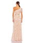 Фото #2 товара Women's Floral Embellished One Shoulder A Line Gown